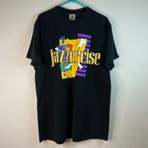 Vintage 90s Jazzercise Promo  Graphic Tee Black XL Single Stitch